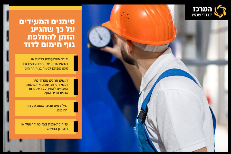 סימנים המעידים על כך שהגיע הזמן להחלפת גוף חימום לדוד